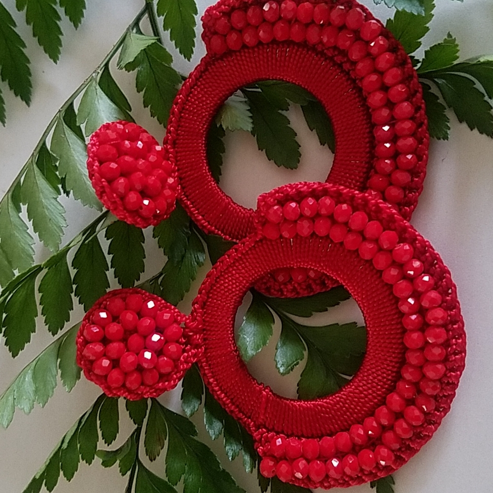 Red Oversize Earrings